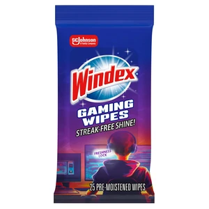 Windex Gaming Cleaning Wipes, Pre-Moistened, for Gaming Gear and Electronics, Resealable Packaging, 25 Count (Pack of 1) Windex Gaming Cleaning Wipes, Pre-Moistened, for Gaming Gear and Electronics, Resealable Packaging, 25 Count (Pack of 1)