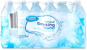 Great Value Purified Drinking Water, 16.9 fl oz, 24 Count Great Value Purified Drinking Water, 16.9 fl oz, 24 Count