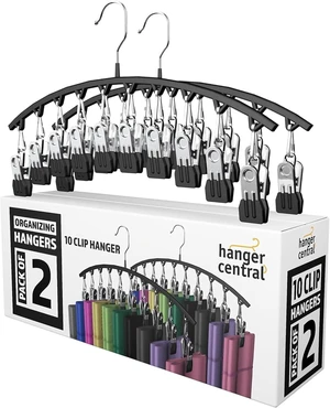Hanger Central 2-Pack Non-Slip Legging Hangers with 10 Clips Hanger Central 2-Pack Non-Slip Legging Hangers with 10 Clips