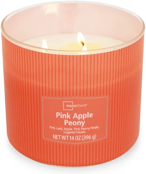 Mainstays Apple Peony 3-Wick Textured Wrapped Jar Candle, 14 oz Mainstays Apple Peony 3-Wick Textured Wrapped Jar Candle, 14 oz