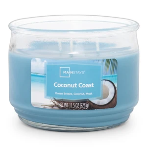 Mainstays 11.5oz Coconut Coast Scented Candle Jar Mainstays 11.5oz Coconut Coast Scented Candle Jar
