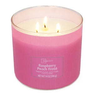 Mainstays 3-Wick 14oz Raspberry Peach Frose Candle with Textured Wrap Mainstays 3-Wick 14oz Raspberry Peach Frose Candle with Textured Wrap