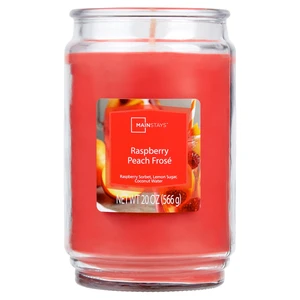 Mainstays Raspberry Peach Fros Scented Single Wick Jar Candle 20 oz Mainstays Raspberry Peach Fros Scented Single Wick Jar Candle 20 oz