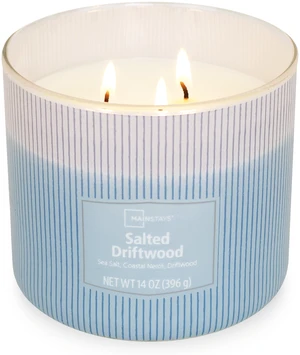 Mainstays 14 oz 3-Wick Textured Wrapped Candle, Salted Driftwood Mainstays 14 oz 3-Wick Textured Wrapped Candle, Salted Driftwood