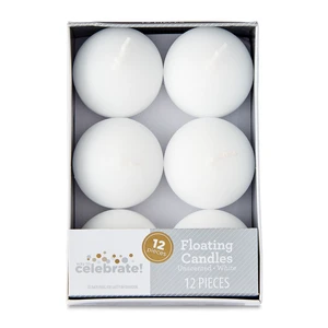 Way to Celebrate Floating Candles, Unscented, White, 12 Count Way to Celebrate Floating Candles, Unscented, White, 12 Count