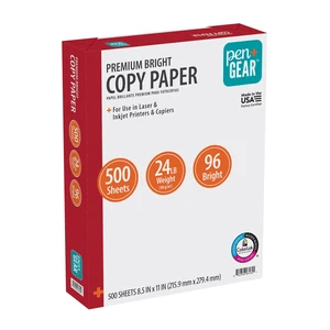 Pen+Gear Premium Bright Paper 8.5" x 11" 96 Bright White 24lb 1 Ream (500 Sheets) Pen+Gear Premium Bright Paper 8.5" x 11" 96 Bright White 24lb 1 Ream (500 Sheets)