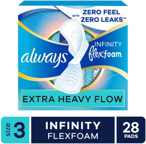 Always Infinity Feminine Pads Size 3 Extra Heavy Wings Unscented 28 Count Always Infinity Feminine Pads Size 3 Extra Heavy Wings Unscented 28 Count