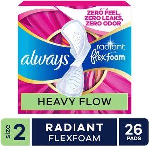 Always Radiant FlexFoam Pads Size 2 Heavy with Wings Scented 26 Count Always Radiant FlexFoam Pads Size 2 Heavy with Wings Scented 26 Count