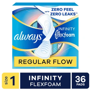 Always Infinity Pads, Size 1 Regular, 36 Count, with Wings Always Infinity Pads, Size 1 Regular, 36 Count, with Wings