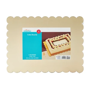 14"x19" Gold Scallop Paper Cake Boards, 3 Count, by Way To Celebrate 14"x19" Gold Scallop Paper Cake Boards, 3 Count, by Way To Celebrate