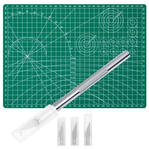 Anezus Precision Craft Knife Set with Self-Healing Cutting Mat, 30pcs, for Art Scrapbooking Stencil Anezus Precision Craft Knife Set with Self-Healing Cutting Mat, 30pcs, for Art Scrapbooking Stencil
