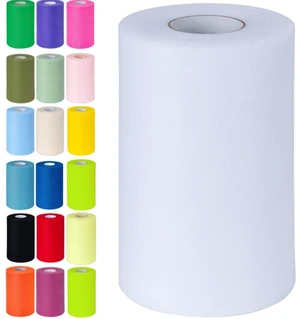 6 Inch x 100 Yards White Tulle Fabric Roll 6 Inch x 100 Yards White Tulle Fabric Roll