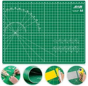 ArtAt Self Healing Cutting Mat 9"x12" Non-Slip PVC Double Sided 5-Ply A4 Rotary Cutting Mat for Quilting Sewing Crafts Fabric Scrapbooking Green ArtAt Self Healing Cutting Mat 9"x12" Non-Slip PVC Double Sided 5-Ply A4 Rotary Cutting Mat for Quilting Sewing Crafts Fabric Scrapbooking Green
