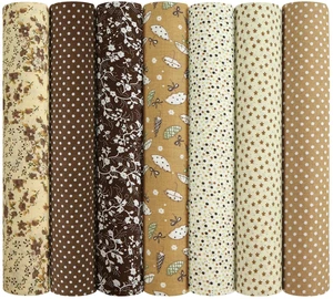 7 Pcs 20x20 Inch 100% Cotton Fabric Bundles Squares, Brown 7 Pcs 20x20 Inch 100% Cotton Fabric Bundles Squares, Brown