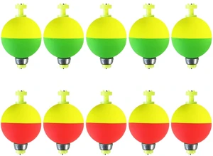 10 Packs Weighted Fishing Bobbers Floats, Foam Snap-on Oval Ball Fishing Corks for Bluegill Crappie Panfish Bass Trout 10 Packs Weighted Fishing Bobbers Floats, Foam Snap-on Oval Ball Fishing Corks for Bluegill Crappie Panfish Bass Trout