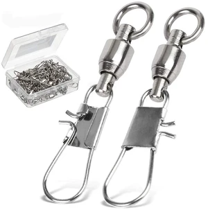 AMYSPORTS Fishing Swivels with Interlock Snap Ball Bearing, Saltwater Freshwater Fishing Tackle, Leader, Lure, Jigs, Line Connector AMYSPORTS Fishing Swivels with Interlock Snap Ball Bearing, Saltwater Freshwater Fishing Tackle, Leader, Lure, Jigs, Line Connector