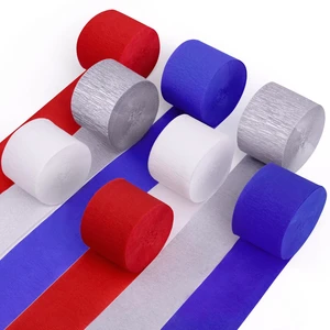 8 Rolls Crepe Paper Streamers, Red White and Blue Patriotic Decorations for 4th of July, Memorial Day, Birthday Party 8 Rolls Crepe Paper Streamers, Red White and Blue Patriotic Decorations for 4th of July, Memorial Day, Birthday Party