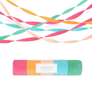 AOBKIAT 5 Rolls Rainbow Streamers Crepe Paper, Candyland Party Decorations AOBKIAT 5 Rolls Rainbow Streamers Crepe Paper, Candyland Party Decorations