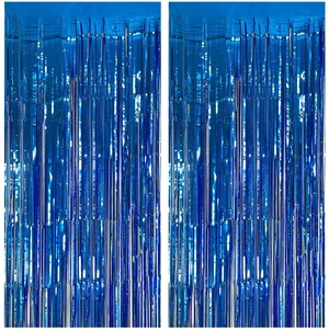 2 Pack Blue Ocean Party Decorations - Tinsel Foil Fringe Curtains, Blue Streamers, Photo Booth Props for Birthday Celebration 2 Pack Blue Ocean Party Decorations - Tinsel Foil Fringe Curtains, Blue Streamers, Photo Booth Props for Birthday Celebration
