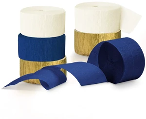 NICROLANDEE Navy Blue 6 Rolls Crepe Paper Streamers Party Decorations NICROLANDEE Navy Blue 6 Rolls Crepe Paper Streamers Party Decorations