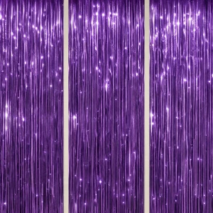 DECOCKRAT 3 Pack Foil Fringe Backdrop Purple Shiny Tinsel Curtains 3.3x8.2 FT Metallic Foil Backdrop for Party Photo Booth Birthday Wedding Graduation Christmas DECOCKRAT 3 Pack Foil Fringe Backdrop Purple Shiny Tinsel Curtains 3.3x8.2 FT Metallic Foil Backdrop for Party Photo Booth Birthday Wedding Graduation Christmas