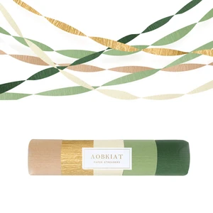 AOBKIAT 5 Rolls Olive Green Crepe Paper Wedding Streamers Party Decorations AOBKIAT 5 Rolls Olive Green Crepe Paper Wedding Streamers Party Decorations