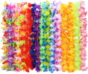 24-Pack Hawaiian Leis Silk Flower Necklace Hawaiian Party Decorations 24-Pack Hawaiian Leis Silk Flower Necklace Hawaiian Party Decorations