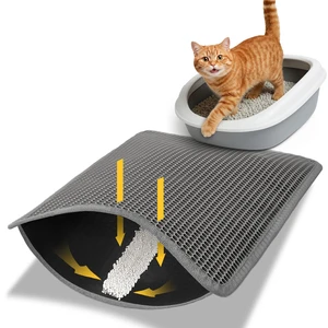 Conlun Cat Litter Trapping Mat 23.6"x14.6" Space-Saving, Hexagon Grids & Anti-Leak Base, Machine Washable, Non-Slip for Apartment, Gray Conlun Cat Litter Trapping Mat 23.6"x14.6" Space-Saving, Hexagon Grids & Anti-Leak Base, Machine Washable, Non-Slip for Apartment, Gray