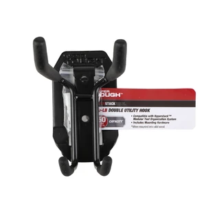 Hyper Tough Hyper Stack Double Utility Hook, Black, Heavy-Duty Steel, 1 Piece Hyper Tough Hyper Stack Double Utility Hook, Black, Heavy-Duty Steel, 1 Piece