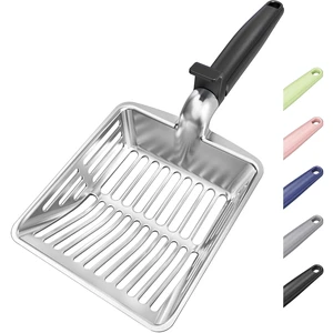 Large Metal Cat Litter Scoop with Deep Shovel, Dual-Size Holes and Hanging Hook Large Metal Cat Litter Scoop with Deep Shovel, Dual-Size Holes and Hanging Hook