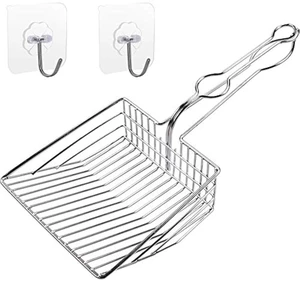 Qualiall All Metal Jumbo Cat Litter Scoop Sifter with Holder, Solid Metal Urine Scoop Qualiall All Metal Jumbo Cat Litter Scoop Sifter with Holder, Solid Metal Urine Scoop