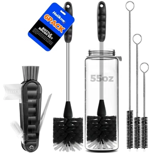 Holikme 14" Stainless Steel Straw Cleaner Brush, 6 Pack, Black Holikme 14" Stainless Steel Straw Cleaner Brush, 6 Pack, Black