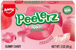 AMOS Peelerz Peach Theatre Box Gummy Candy, Gluten, Milk and Nut Free, 1 Count, 3 Oz AMOS Peelerz Peach Theatre Box Gummy Candy, Gluten, Milk and Nut Free, 1 Count, 3 Oz