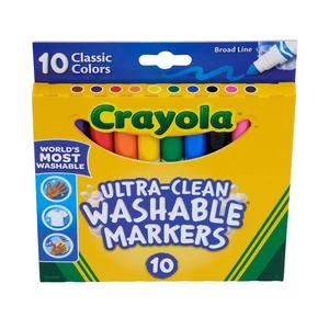 Crayola Ultra-Clean Washable Broad Line Markers, 10 Ct, Back to School Supplies, Classroom Essentials for Teachers, Gift, 3+ Crayola Ultra-Clean Washable Broad Line Markers, 10 Ct, Back to School Supplies, Classroom Essentials for Teachers, Gift, 3+