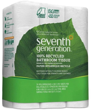 Seventh Generation White Bathroom Tissue 2-Ply Toilet Paper, 24 Count Seventh Generation White Bathroom Tissue 2-Ply Toilet Paper, 24 Count