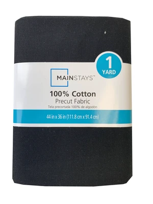 Mainstays 100% Cotton Sewing & Craft Fabric Solid Black 1 Yard Precut Mainstays 100% Cotton Sewing & Craft Fabric Solid Black 1 Yard Precut
