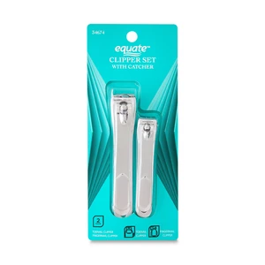 Equate Metal Nail Clipper Set with Catcher, 2 Pieces Equate Metal Nail Clipper Set with Catcher, 2 Pieces