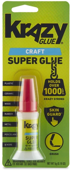 Krazy Glue Craft Super Glue, Brush Tip, 5g, 1 Count Krazy Glue Craft Super Glue, Brush Tip, 5g, 1 Count
