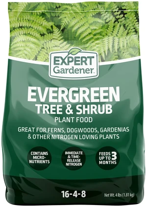 Expert Gardener Evergreen Tree and Shrub Plant Food 16-4-8 Fertilizer, 4lb Expert Gardener Evergreen Tree and Shrub Plant Food 16-4-8 Fertilizer, 4lb