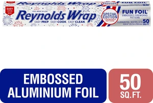 Reynolds Wrap Fun Foil Special Edition Fireworks Pattern Embossed Aluminum Foil Roll 50 Sq Ft Reynolds Wrap Fun Foil Special Edition Fireworks Pattern Embossed Aluminum Foil Roll 50 Sq Ft