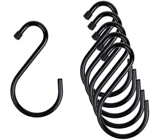 Mainstays PVC-Coated Steel S-Hooks, Large, Black, 6 Pack Mainstays PVC-Coated Steel S-Hooks, Large, Black, 6 Pack