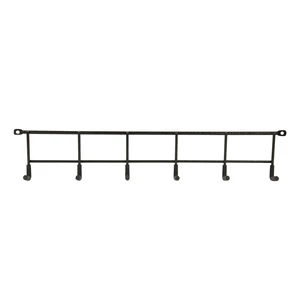Hyper Tough Multi-Hook Rack, Screw Mounted, Steel, Black Finish, 2.5 in x 5.72 in x 17 in Hyper Tough Multi-Hook Rack, Screw Mounted, Steel, Black Finish, 2.5 in x 5.72 in x 17 in