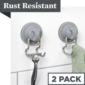 Better Homes & Gardens Power Grip Pro Dual Hooks, 2 Pack, Suction or Adhesive Mount, Satin Nickel Better Homes & Gardens Power Grip Pro Dual Hooks, 2 Pack, Suction or Adhesive Mount, Satin Nickel