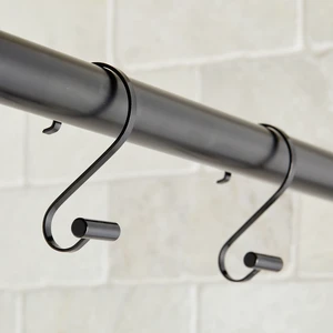 Better Homes & Gardens S-Shape Rustproof Stainless Steel Shower Hooks with T-Bar Ends, Black, 12-Pack Better Homes & Gardens S-Shape Rustproof Stainless Steel Shower Hooks with T-Bar Ends, Black, 12-Pack