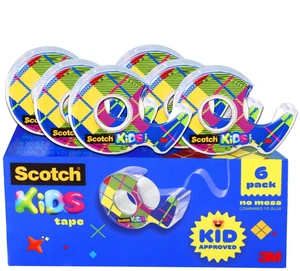Scotch Kids Tape Dispenser Invisible, 3/4 in x 650 in, 6 Tape Rolls with Dispensers Scotch Kids Tape Dispenser Invisible, 3/4 in x 650 in, 6 Tape Rolls with Dispensers