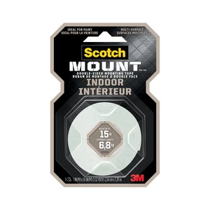 Scotch-Mount Indoor Double-Sided Mounting Tape, 1in x 55in, 1 Roll Scotch-Mount Indoor Double-Sided Mounting Tape, 1in x 55in, 1 Roll