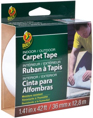 Duck Brand 1.41in x 42ft Indoor/Outdoor Carpet Tape White Duck Brand 1.41in x 42ft Indoor/Outdoor Carpet Tape White