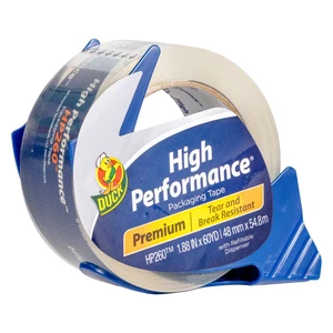 Duck Brand High Performance Packing Tape With Dispenser, Clear, 1.88In.x60Yd. Duck Brand High Performance Packing Tape With Dispenser, Clear, 1.88In.x60Yd.