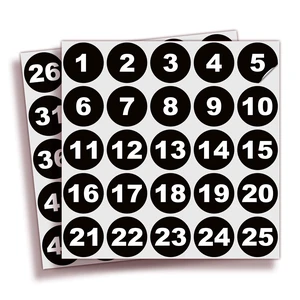 iSYFIX Consecutive Number Stickers 1 to 50, 1.5Inch, Black, 1 Set iSYFIX Consecutive Number Stickers 1 to 50, 1.5Inch, Black, 1 Set