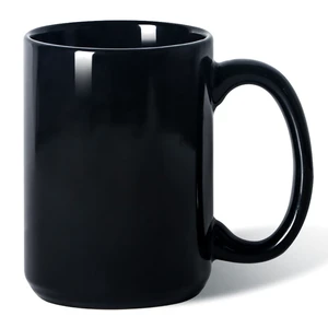 15oz Ceramic Coffee Mug, Classic Blank Cup with Large Handle, Black for Tea Latte Cappuccino 15oz Ceramic Coffee Mug, Classic Blank Cup with Large Handle, Black for Tea Latte Cappuccino